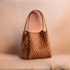 Stylish Brown Woven Tote Bag Womens