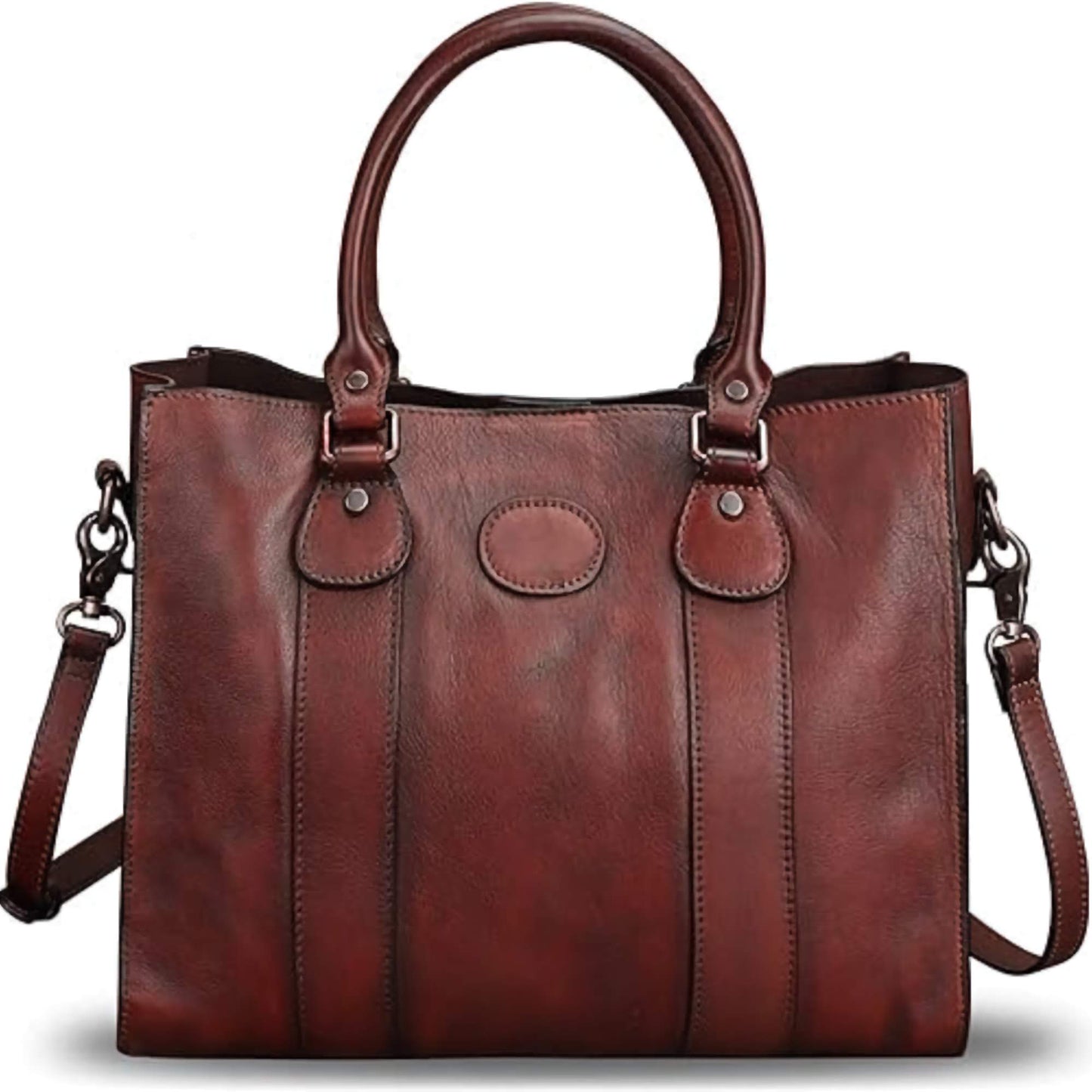 Womens Vintage Brown Leather Handbag