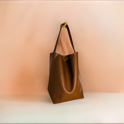 brown Leather Bucket Bag