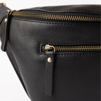 Womens Black Leather Bum Bag