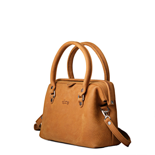 Tumbled Full-Grain Leather Handheld + Crossbody Purse
