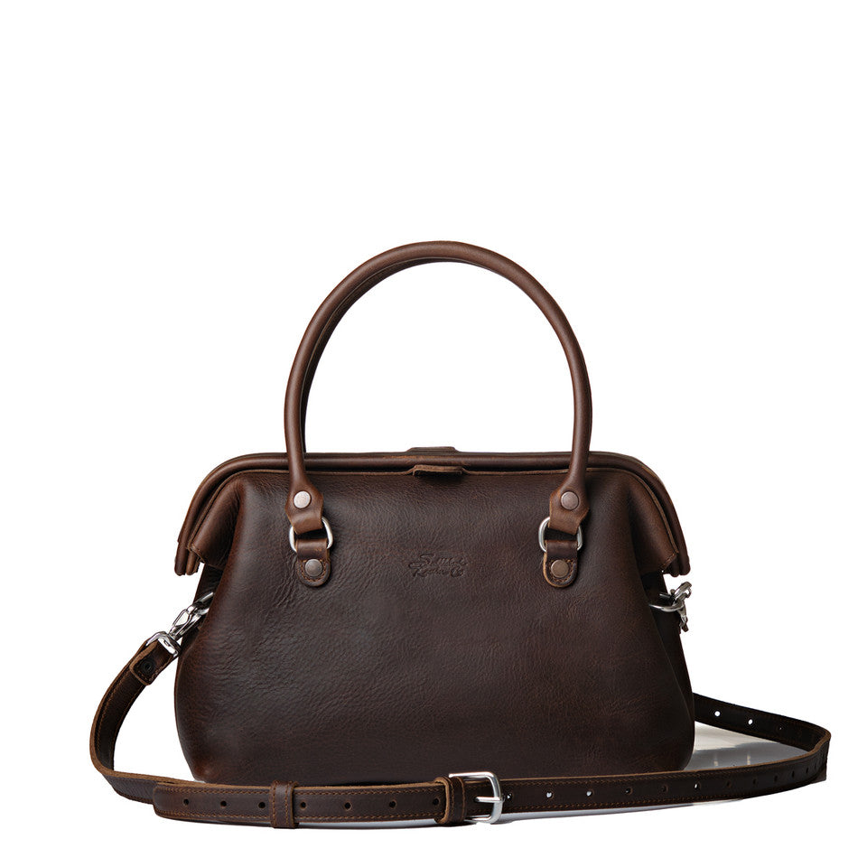 Tumbled Full-Grain Leather Handheld + Crossbody Purse