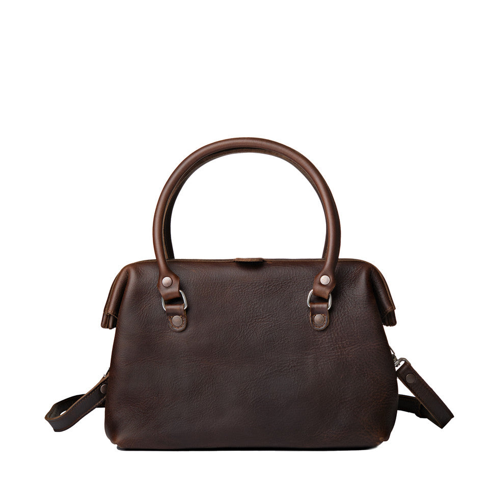 Tumbled Full-Grain Leather Handheld + Crossbody Purse