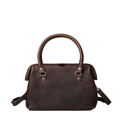 Tumbled Full-Grain Leather Handheld + Crossbody Purse