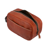 Brown Leather Toiletry Bag - Leather Travel Organizer Bag
