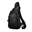 Mens Black Real Leather Sling Bag