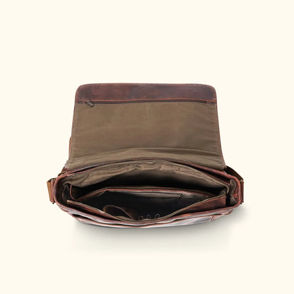 Vintage Leather Messenger Bag – Full-Grain Satchel