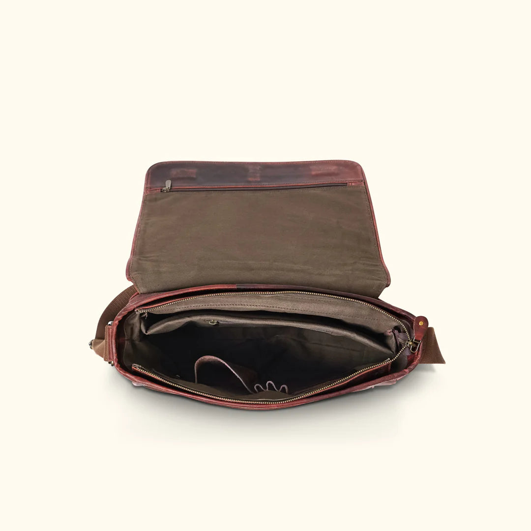 Premium Dark Brown Leather Satchel for Men – Work & Travel Bag