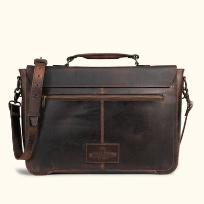 Full-Grain Leather Laptop Messenger Bag – Vintage Style