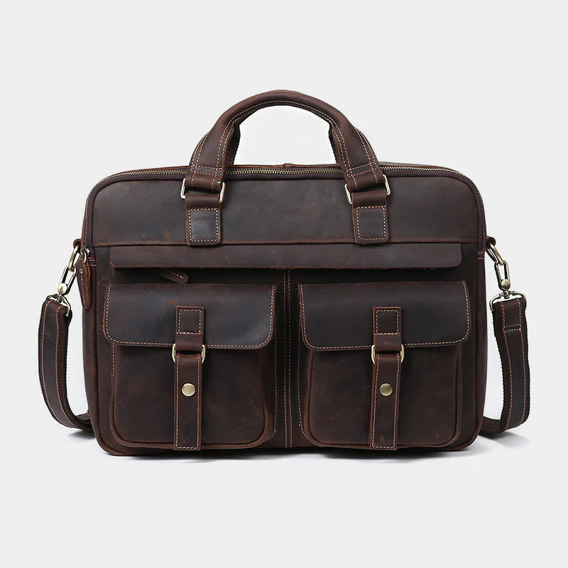 Heritage 17″ Full-Grain Leather Laptop Briefcase