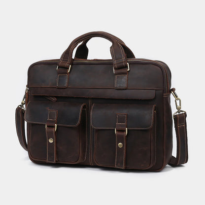 Heritage 17″ Full-Grain Leather Laptop Briefcase