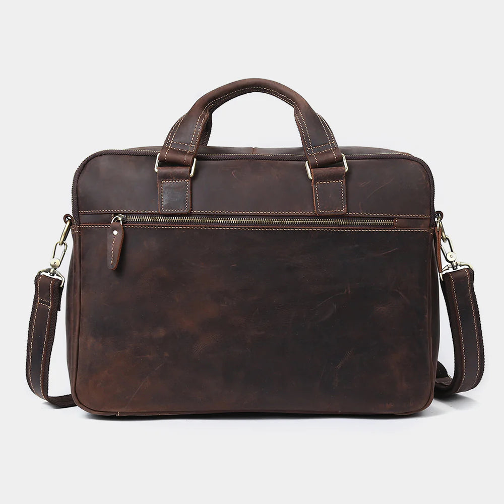 Heritage 17″ Full-Grain Leather Laptop Briefcase