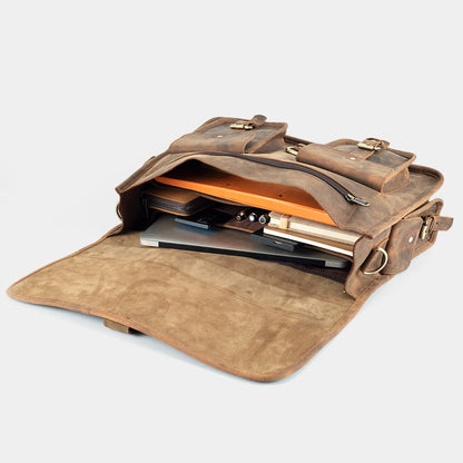 Vintage Explorer Leather Messenger Satchel