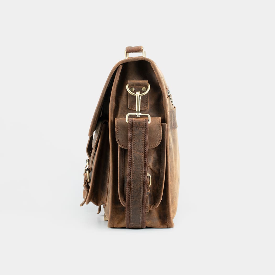 Vintage Explorer Leather Messenger Satchel