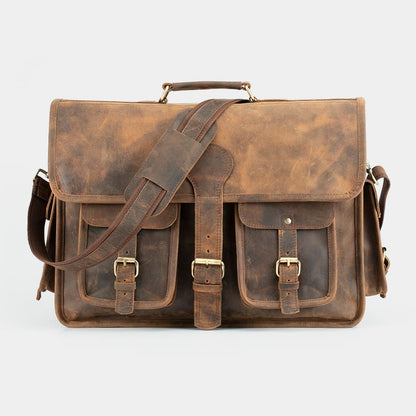 Vintage Explorer Leather Messenger Satchel