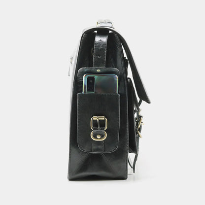 Black Grain Messenger & Laptop Briefcase