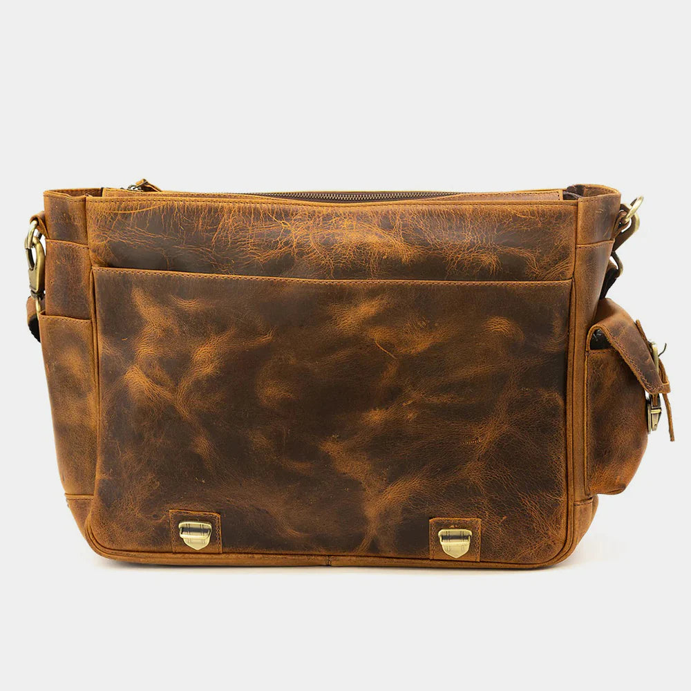 Heritage Distressed Buffalo Leather Briefcase