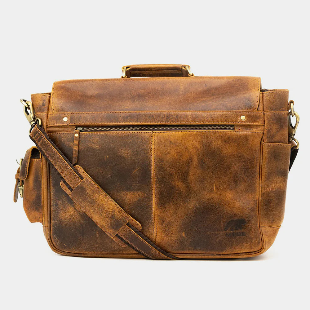 Heritage Distressed Buffalo Leather Briefcase