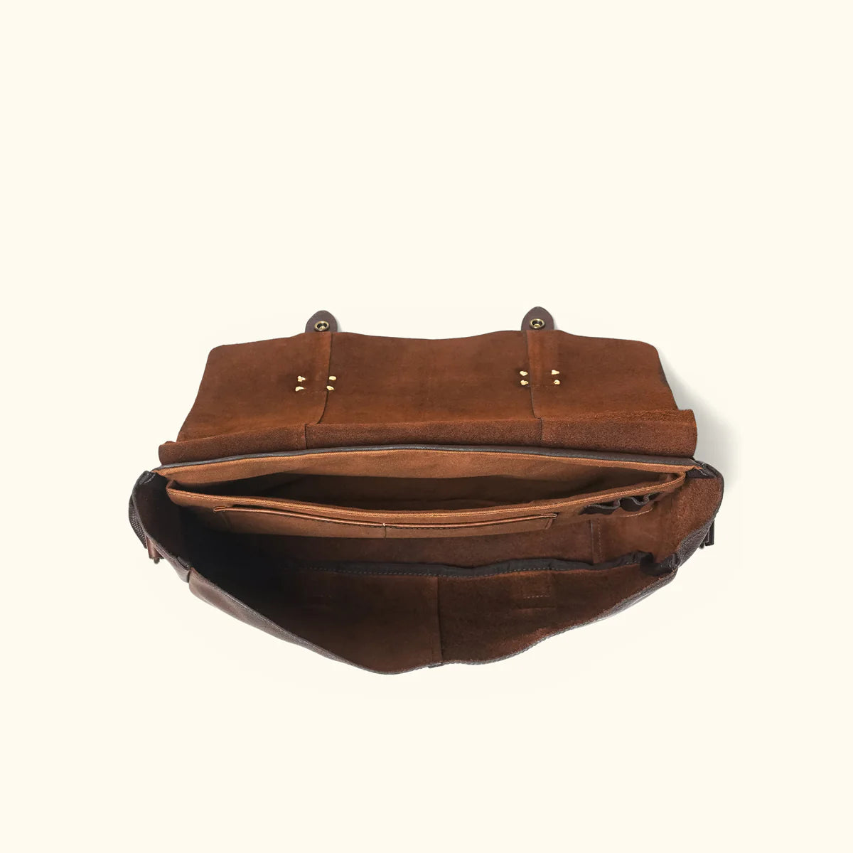 Premium Full-Grain Leather Messenger Bag – Dark Brown