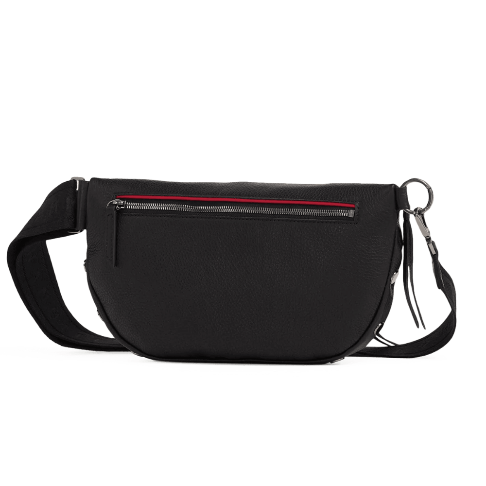 Fanny Pack Black Leather Belt Bag