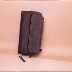 Womens Leather Crossbody Burgundy Wallet