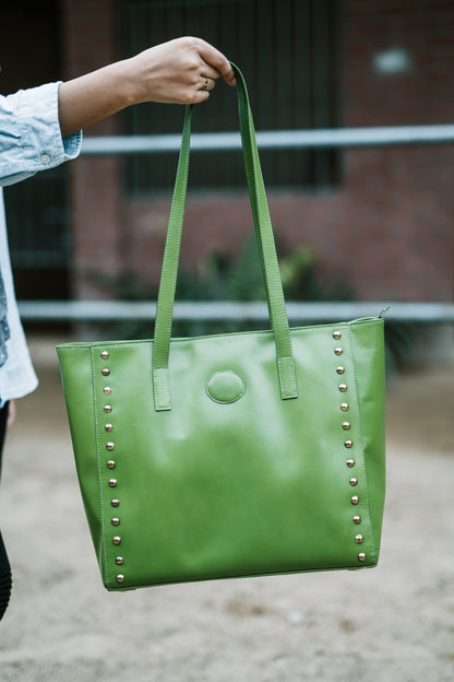  Leather Green Tote Bag for womens