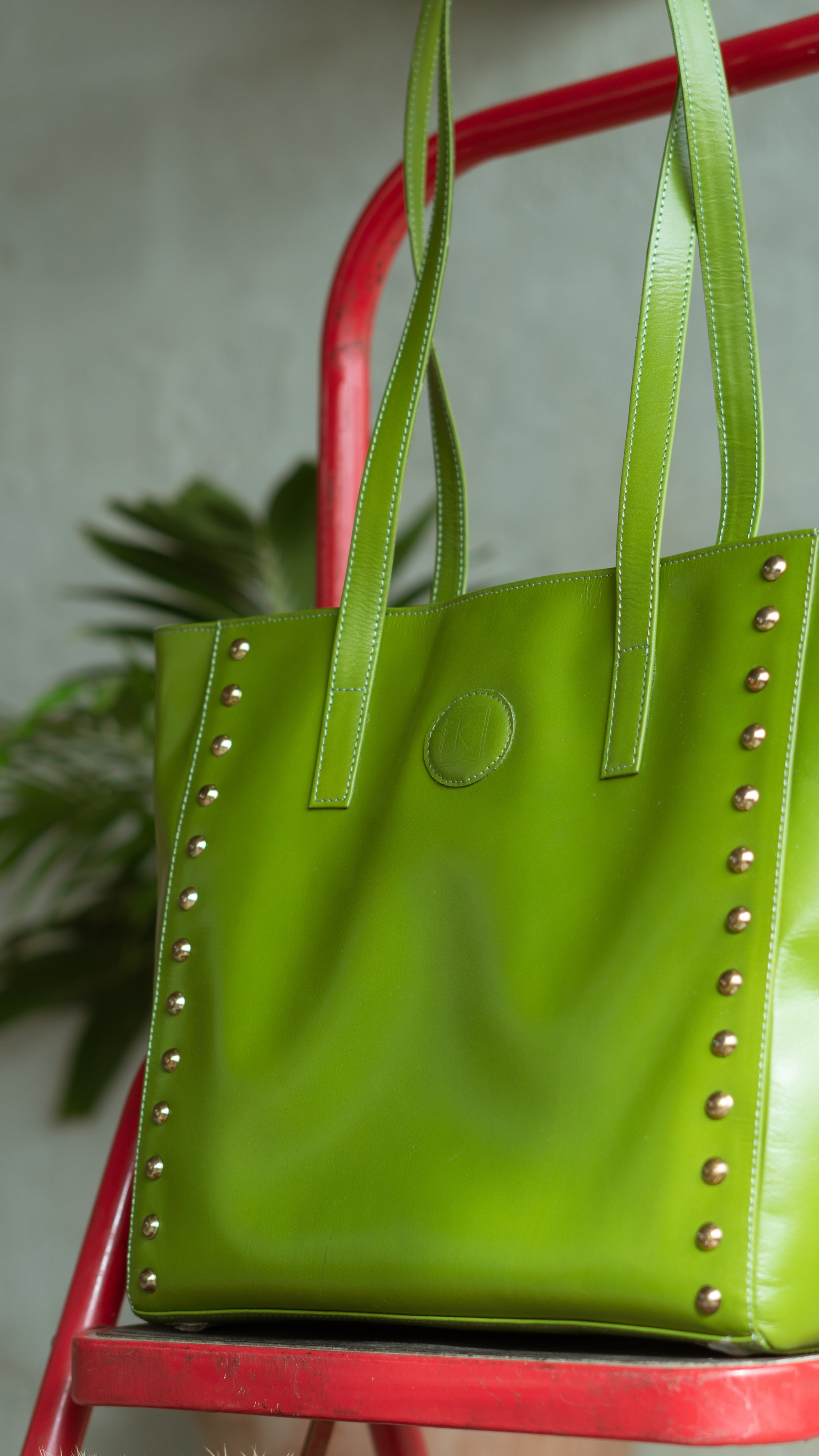  Leather Green Tote Bag